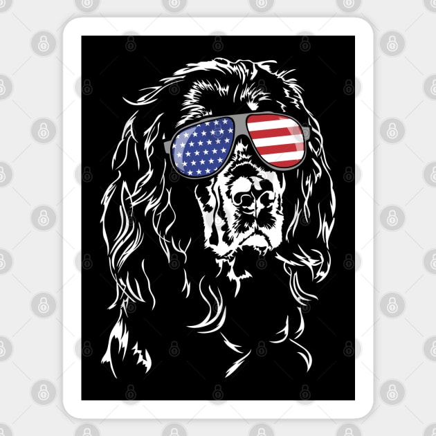 Proud Gordon Setter American Flag sunglasses dog Sticker by wilsigns